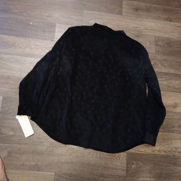 Lemon Grass Black Button-Up Shirt Embroind Size 22w - Picture 6 of 6